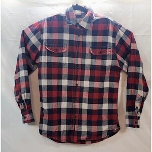 Nice Jachs Medium Men's Plaid Flannel Long Sleeve Shirt Red, Black, White, Gray